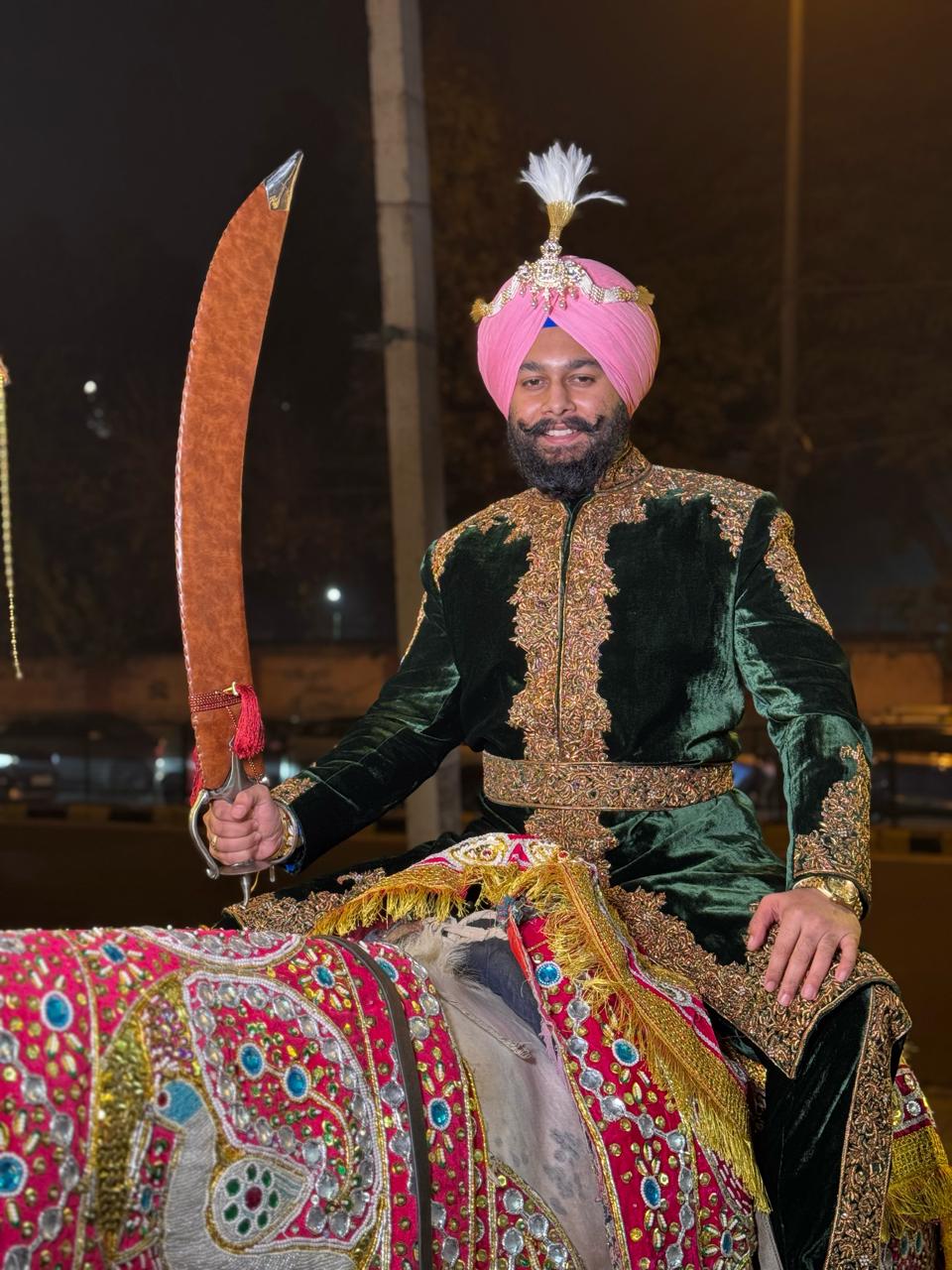 The Green and Gold Sherwani