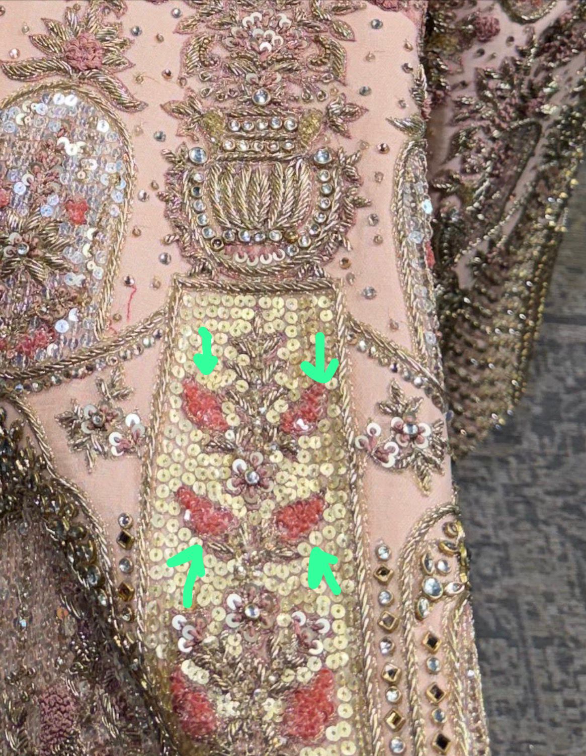 The panel details, marked
